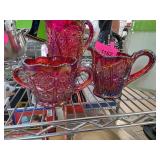 Carnival Glass Creamer and Sugar Set