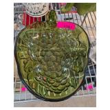 Green Glass Apple-Shaped Decorative Dish