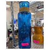 Blue Glass Vase with Twine Accent