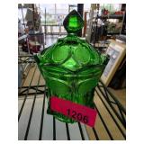Fostoria Pressed Glass Lidded Candy Dish