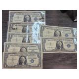 Seven One-Dollar Silver Certificates