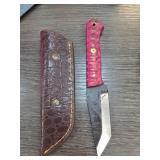 Custom Damascus Steel Knife with Sheath
