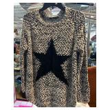 Doe & Rae Black and White Star Sweater