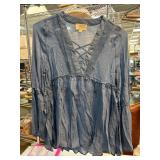 2 Love Blue Long-Sleeve Blouse