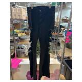 Purple Candy Black Distressed Pants
