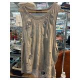 Distressed Gray Sleeveless Top, Size S