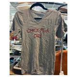 Gray V-Neck Shirt With Chick-fil-A Diet Print