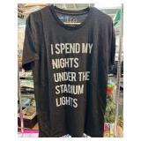 Black T-Shirt With Stadium Lights Quote