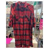 Fashion Web Red Plaid Long Shirt XL