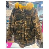 Ci Sono Camouflage Jacket with Faux Fur Trimmed Ho