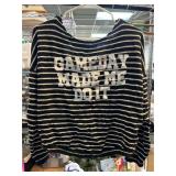 Lumiere Black and Gold Striped Knit Sweater