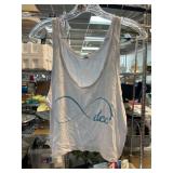 White Tank Top With Blue Infinity Design