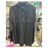 Harold Powell XL Black Checkered Cotton Shirt