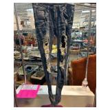 Machine Distressed Denim Jeans, Size-1