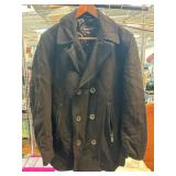 Michael Kors Black Wool-Blend Peacoat