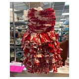 Alice + Olivia Red and White Ruffle Dress