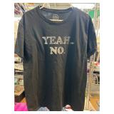 Black Graphic T-Shirt with 'Yeah... No' Design