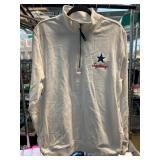 White Half-Zip Sweatshirt with Embroidery