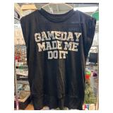 Black Sleeveless Shirt With 'Gameday Made Me Do It