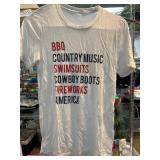 White Graphic T-Shirt With Patriotic Theme