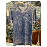 Blue Burnout T-Shirt Made in USA, XS