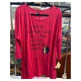 Red Women's Tunic with Basketball Graphic