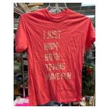 Red T-Shirt With Fun Quote in White Text