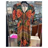 Colorful Farm Brand Floral Dress with Tie Accent