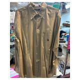 Nautica Long-Sleeve Button-Up Shirt in Tan