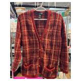 Lands' End Women's Plaid Knit Cardigan