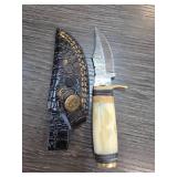 Custom Damascus Steel Knife with Sheath