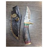 Damascus Steel Knife With Sheath