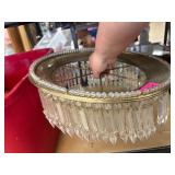 Round Brass and Crystal Chandelier Frame