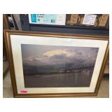 Framed Bridge Photograph Under Cloudy Sky