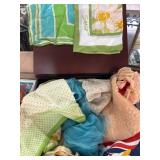 Wood Box Containing Assorted Scarves