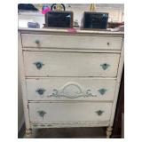 Wooden Painted Chest of Drawers with Brass Pulls