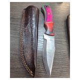 Handcrafted Knife with Sheath and Colorful Handle