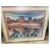 Framed Southwestern Landscape Signed by Pena