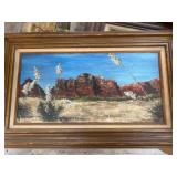 Framed Landscape Oil Painting by Zenor