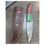 Handcrafted Damascus Steel Knife with Sheath