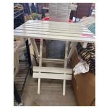 White Wooden Foldable Slatted Table