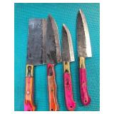 Four Knives with Decorative Handles