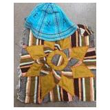 Handstitched Fabric Square and Embroidered Cap