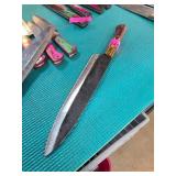 Custom Steel Chef Knife With Wooden Handle