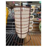 Stackable Ceramic Mugs With Metal Stand
