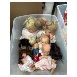 Dolls in Storage Bin