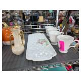 Ceramic Cups with Decorative Tray