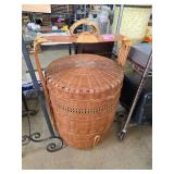 Wicker Basket With Hinged Lid and Handles