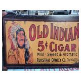 Old Indian 5 Cent Cigar Advertising Sign