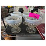 Four Glass Goblets with Hobnail Design